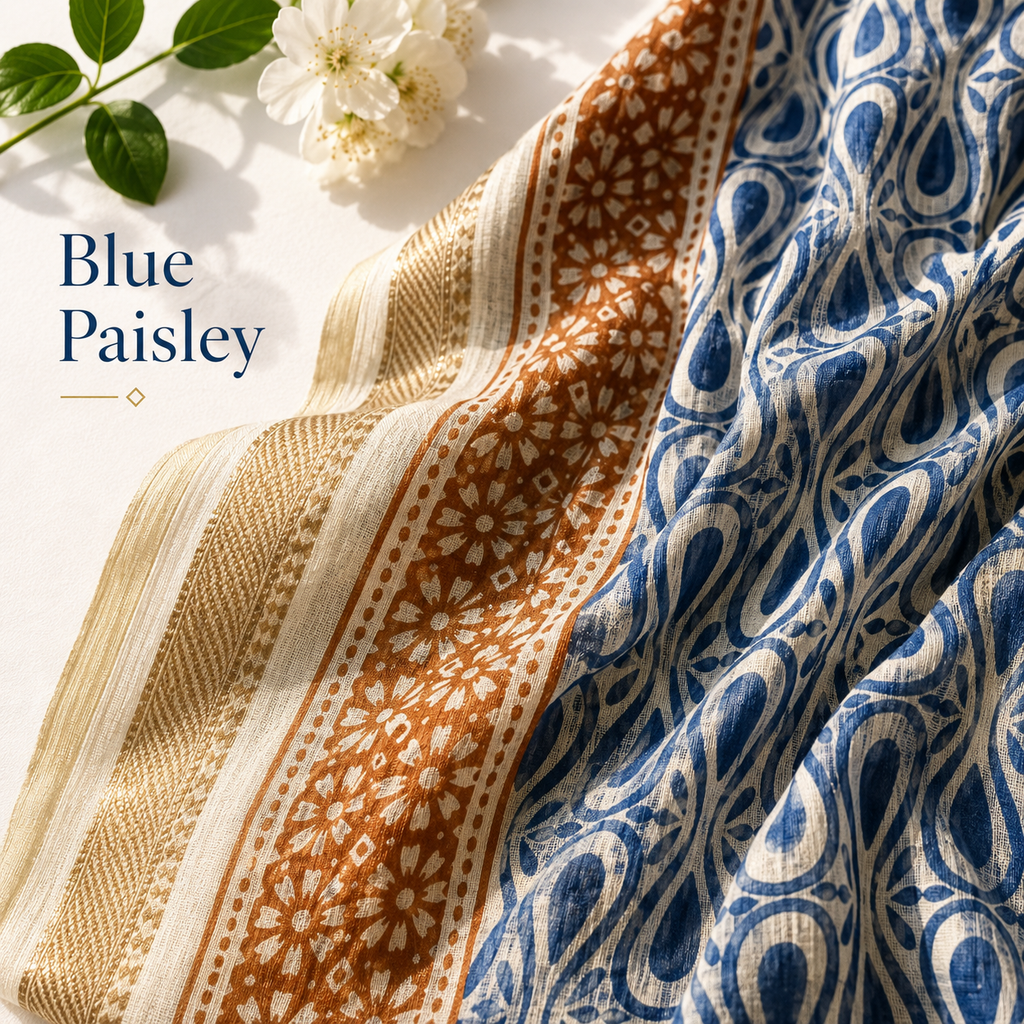 Blue Paisley Scarf
