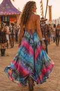 Dusky Blues Silk Dress