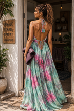 Dusky Greens Silk Dress
