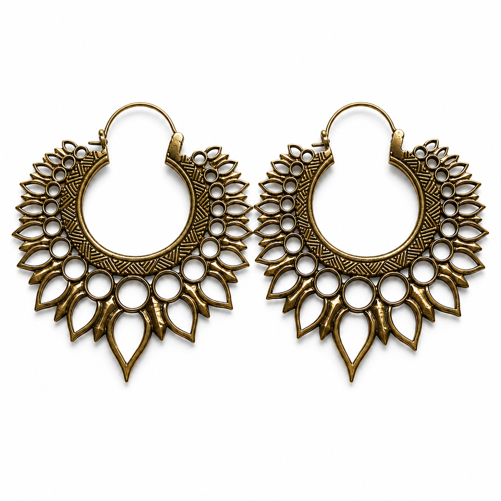 Golden Lotus Earrings
