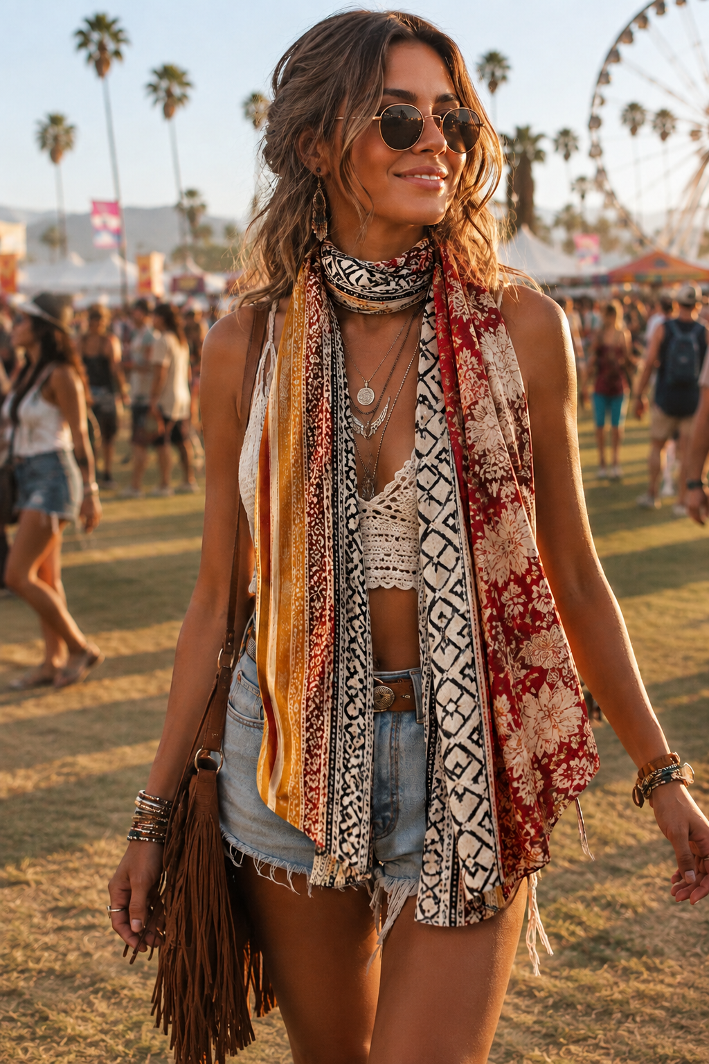 Golden Geometry Scarf