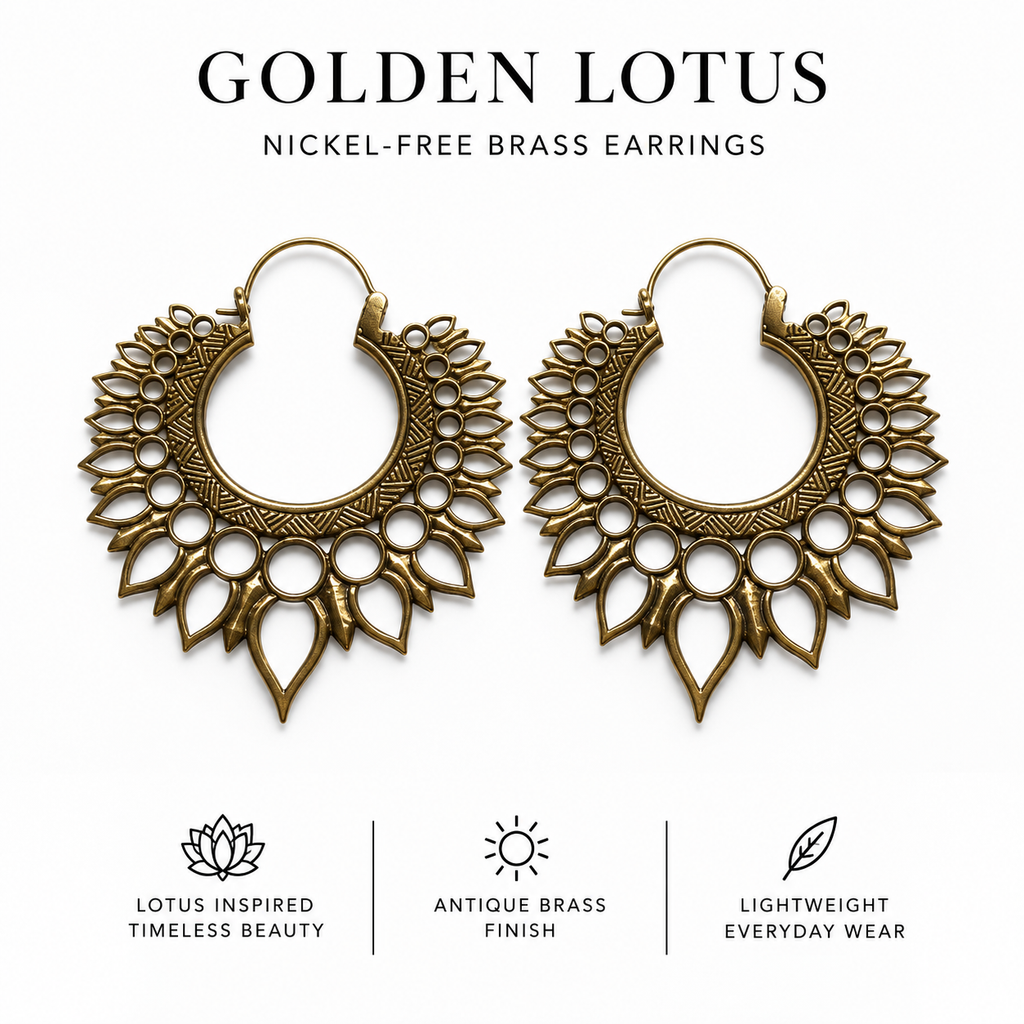 Golden Lotus Earrings