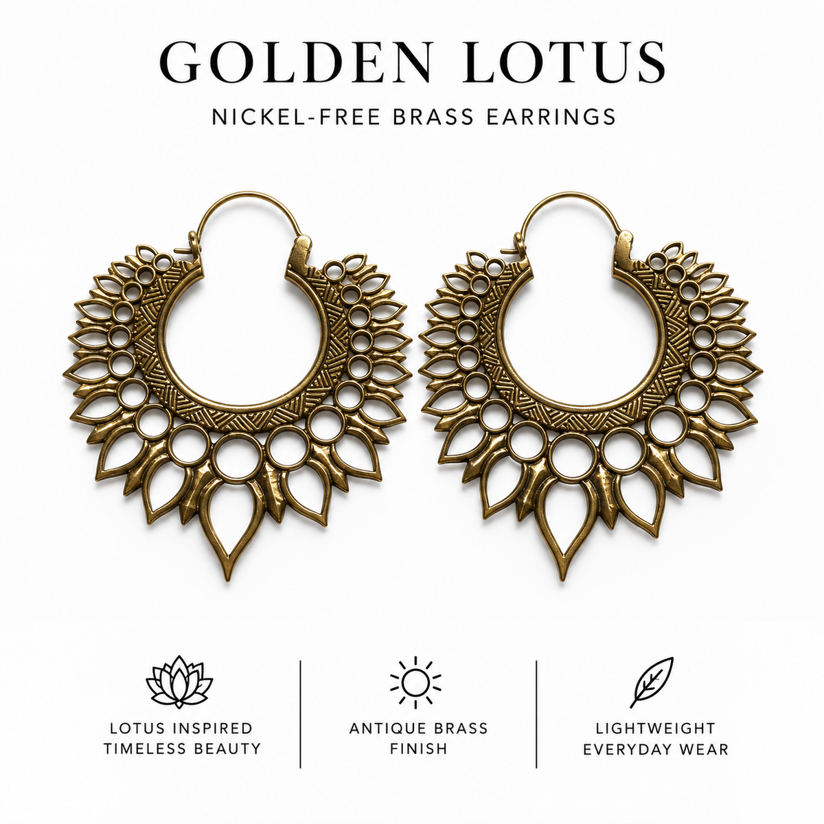 Golden Lotus Earrings