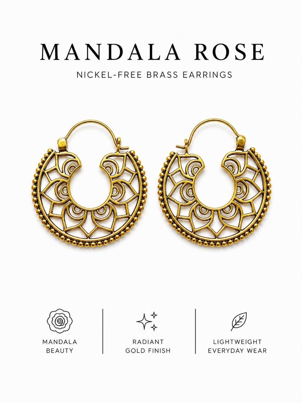Mandala Rose Earrings