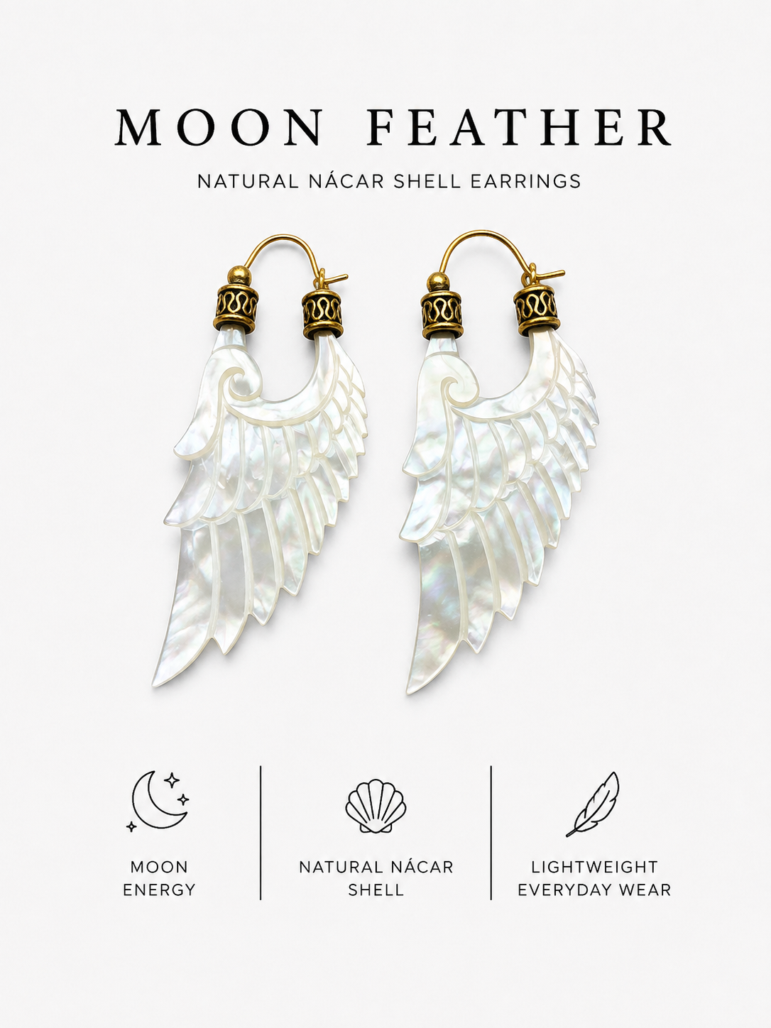 Moon Feather Earrings