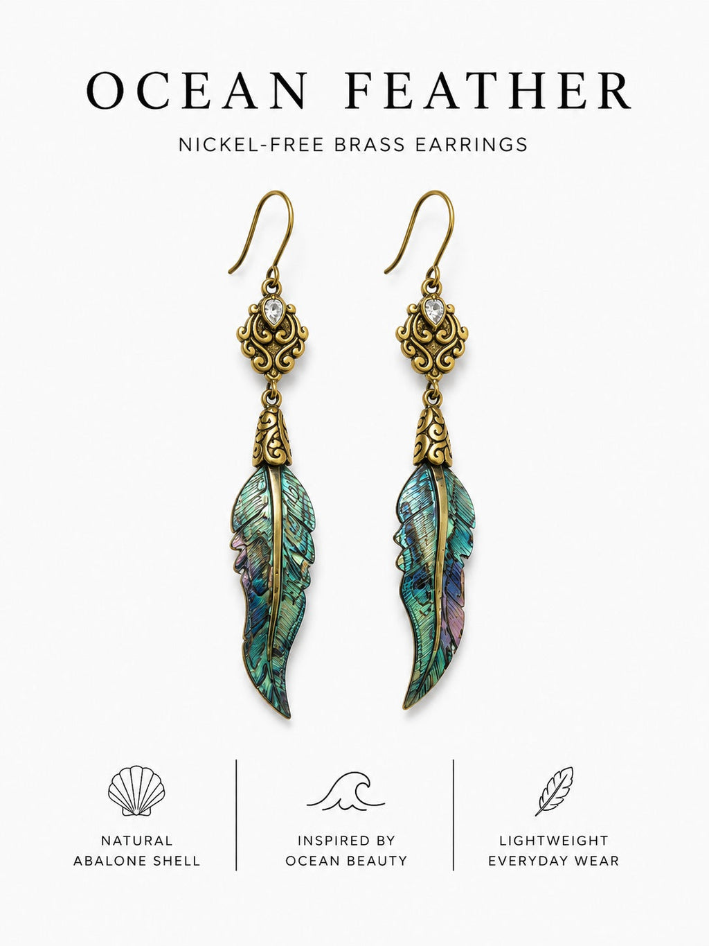 Ocean Feather Earrings