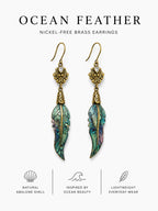 Ocean Feather Earrings
