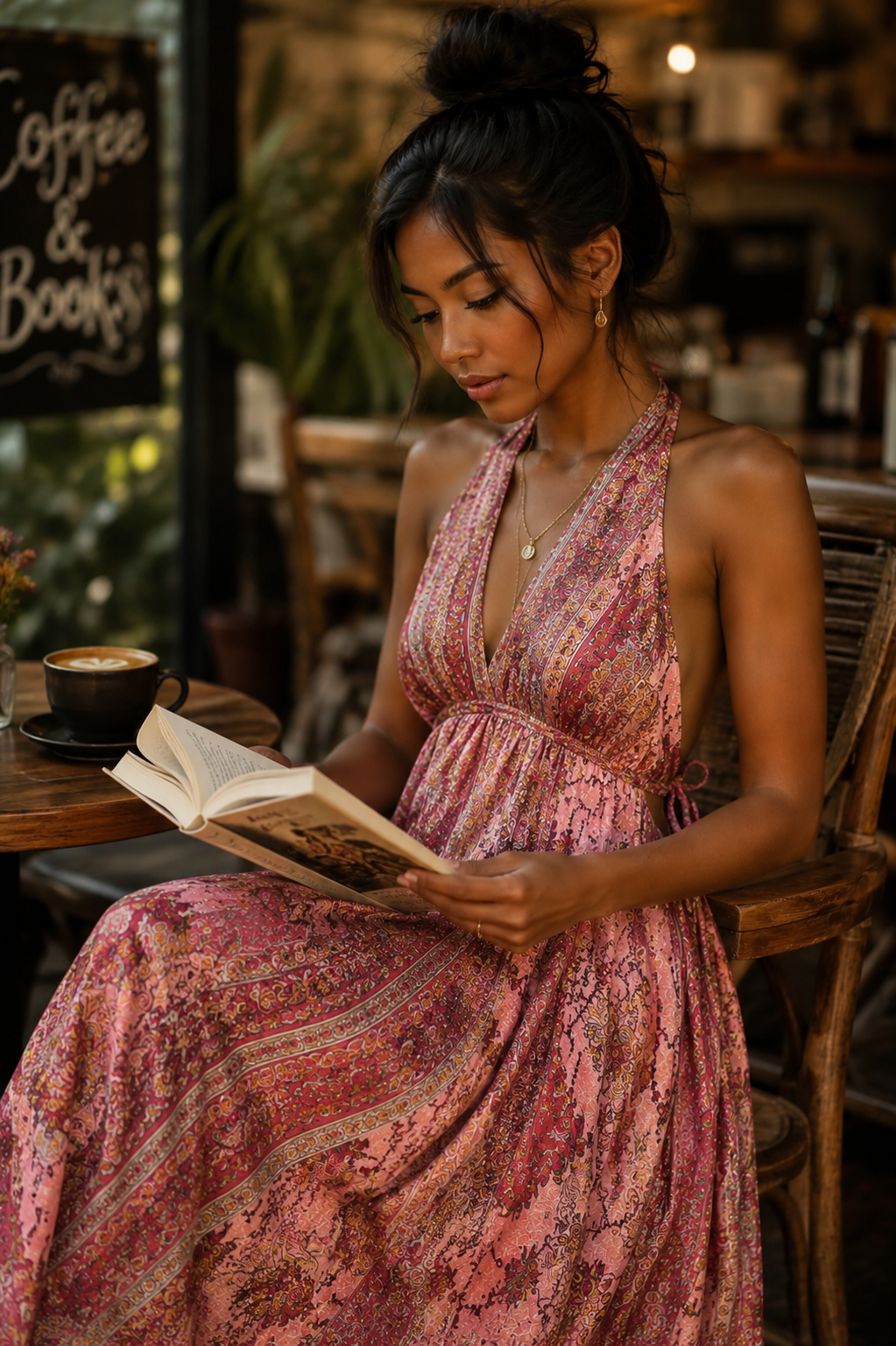 Ornate Pink and Gold Silk Dress