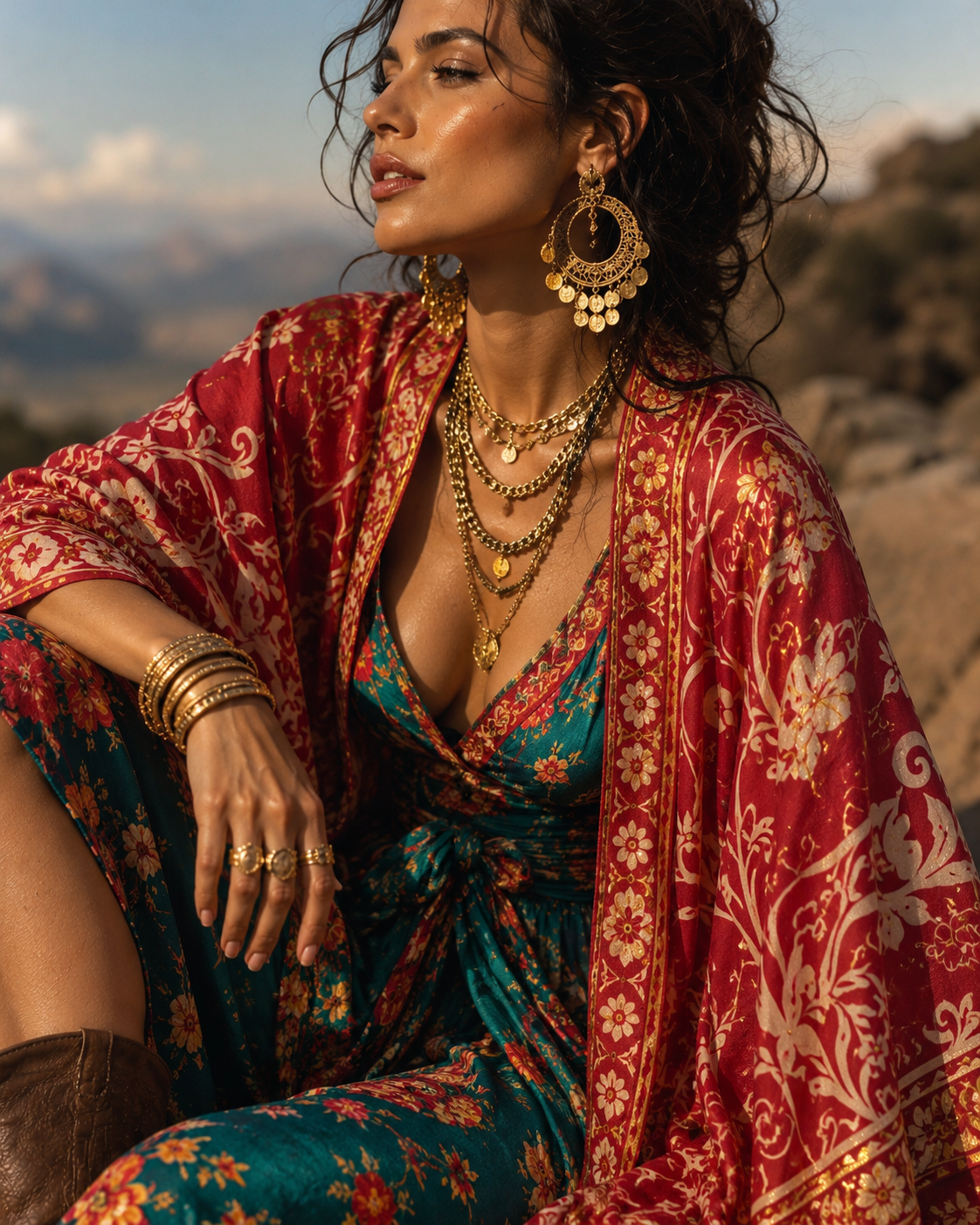 Scarlet Bloom Kimono
