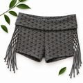Slate Lattice Tassel Shorts