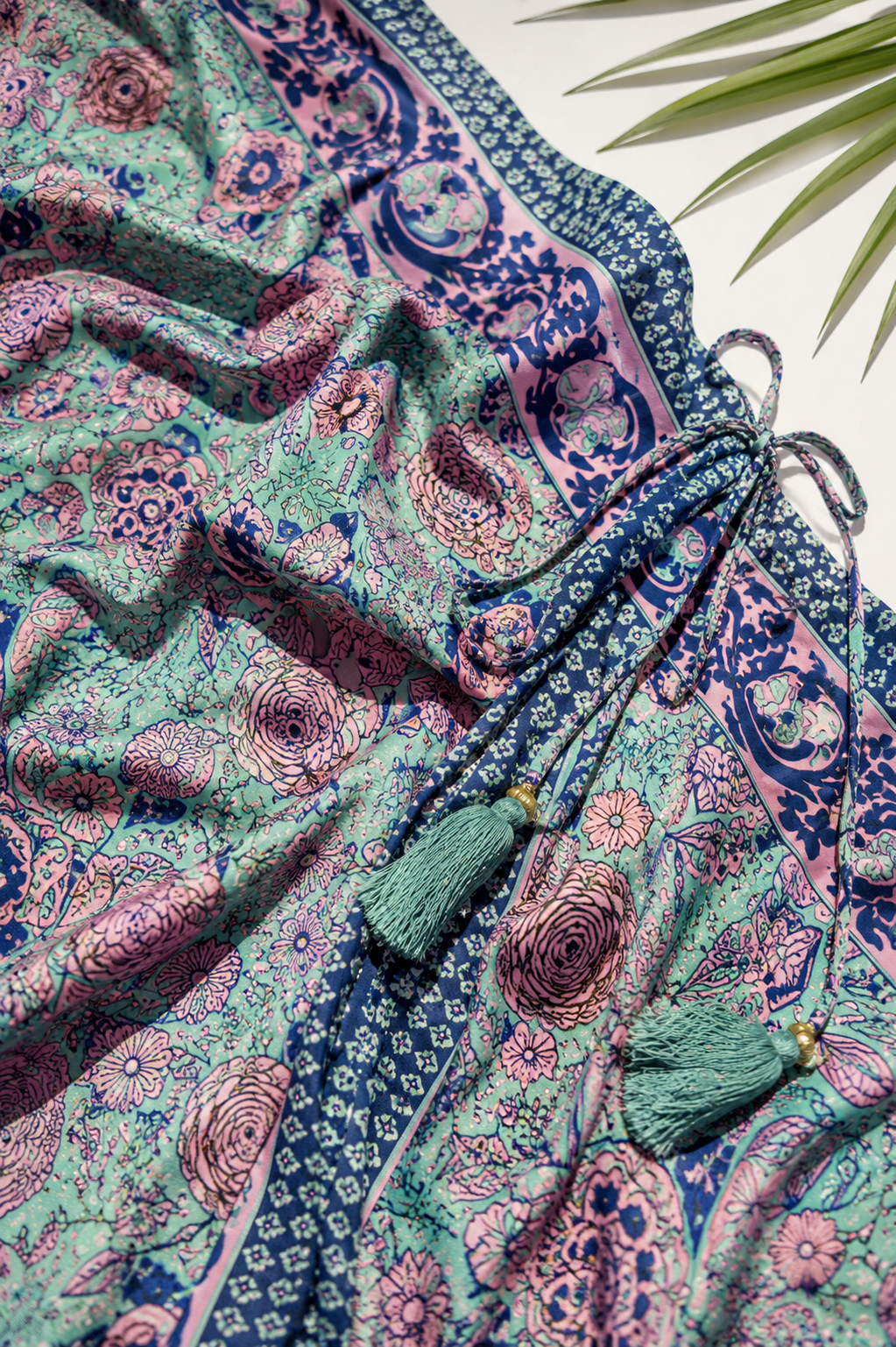 Sunlit Mediterranean Silk Dress