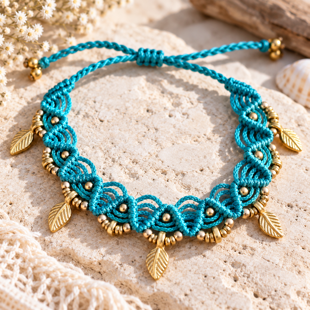 Sunset Teal Anklet