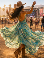 Sunset Glow Silk Dress