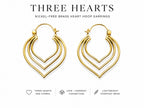 Three Hearts Earrings