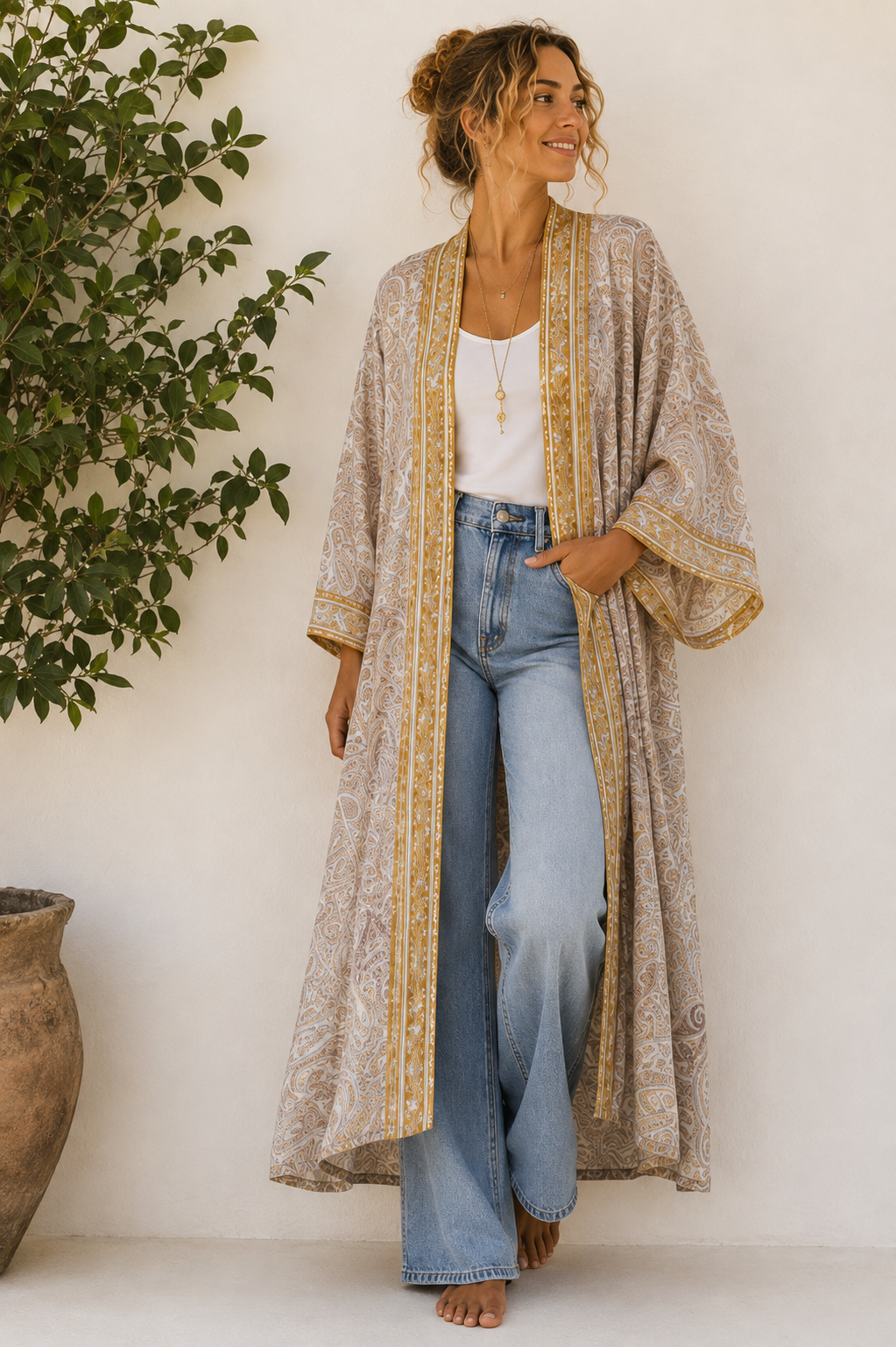 Ivory Sunrise Kimono