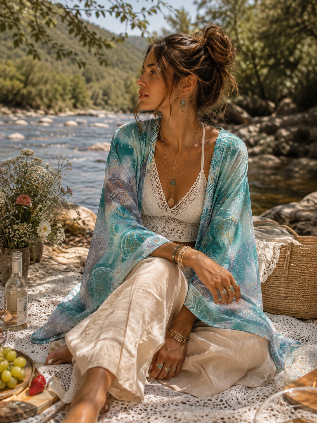 Turquoise Moon Kimono